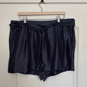 LOFT Shimmering Black High Waist Shorts
